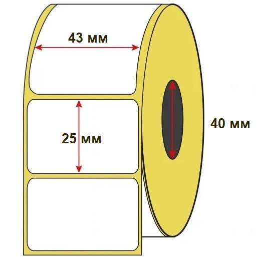 Термо этикетки 43мм х 25мм в Дзержинске