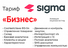 Активация лицензии ПО Sigma сроком на 1 год тариф "Бизнес" в Дзержинске